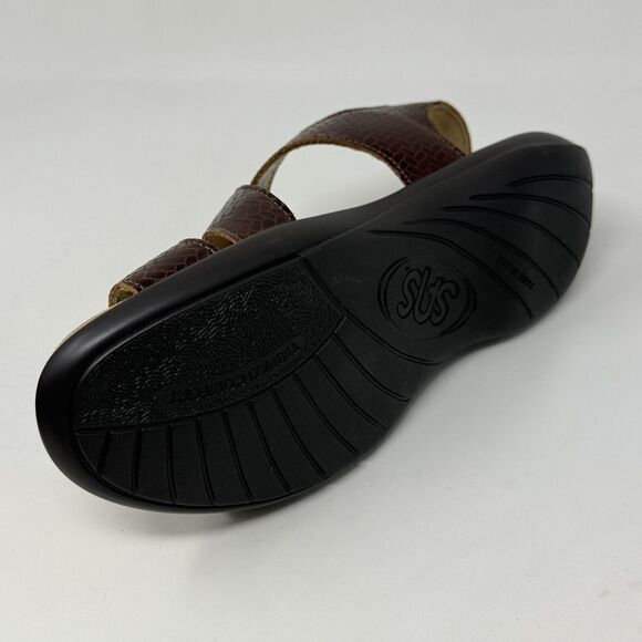 SAS Laguna Weave Henna Sandals Womens 10.5 W Wide Brown Croc Print Strappy - Picture 13 of 14